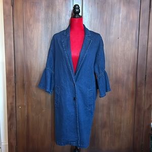 Nanette Lepore Denim Midi Coat Duster S